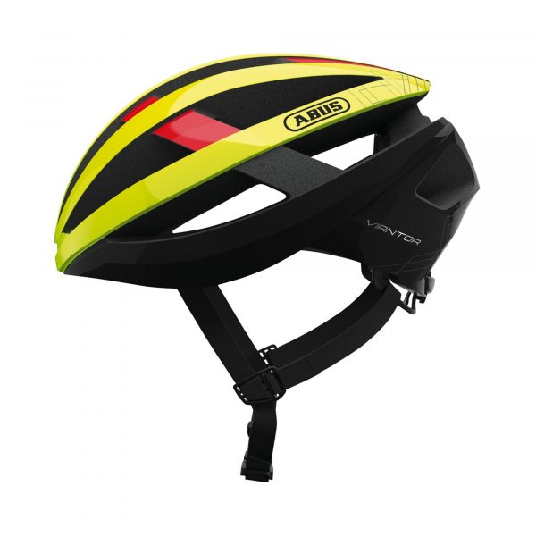 Casco para ciclismo de ruta marca abus modelo viantor color neon yellow