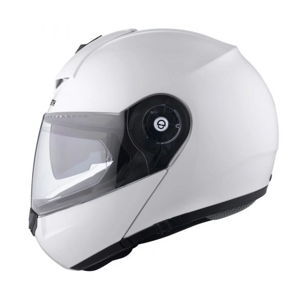 Casco de motociclismo marca Schuberth modelo C3 Pro Glossy color White