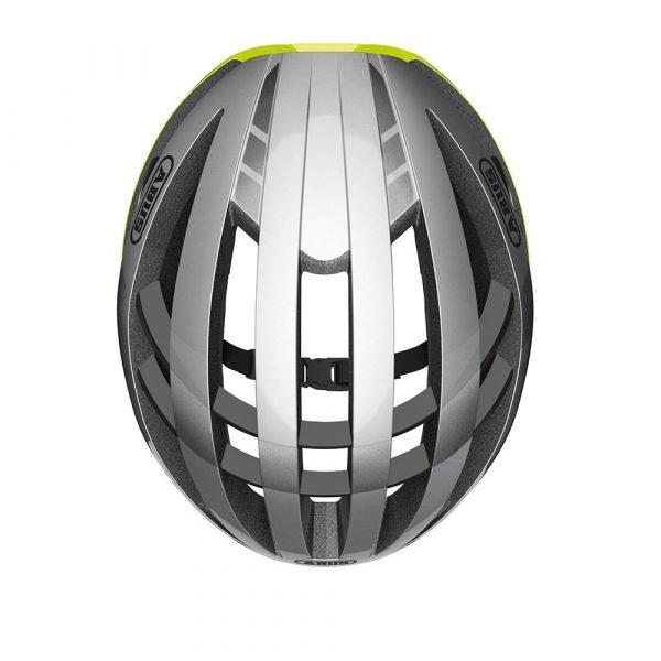 Casco para ciclismo de ruta marca abus modelo AVENTOR Quin color neon yellow 4