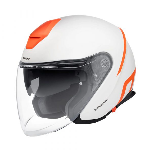 Casco para motociclismo marca Schuberth Modelo M1 Striker Color Naranja