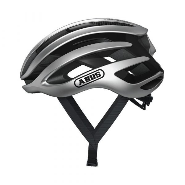 casco de ciclismo marca abus modelo air breaker color gleam silver