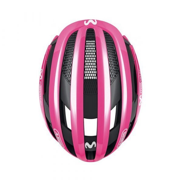 casco de ciclismo marca abus modelo air breaker color maglia rosa