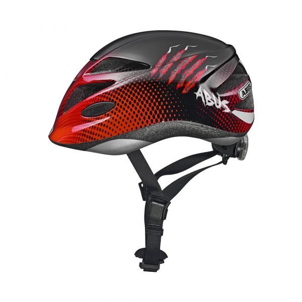 casco para ciclismo de niños marca Abus modelo hubble red scratches