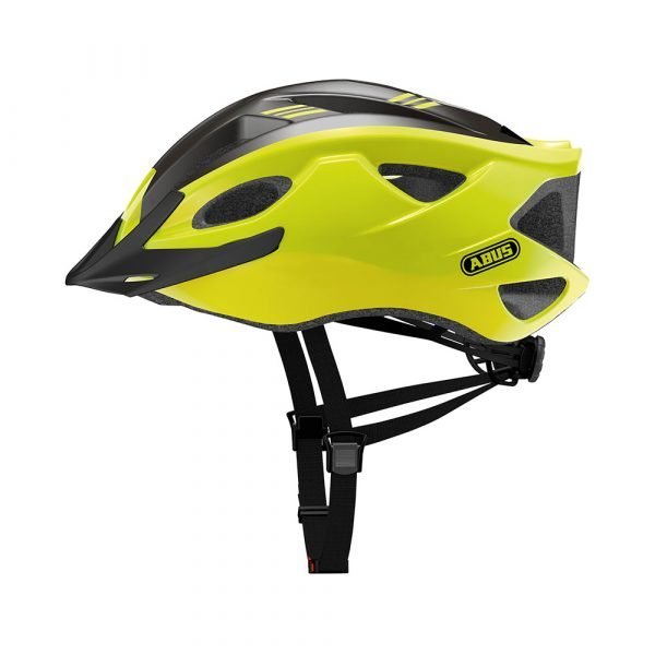 casco de ciclismo de ruta marca abus modelo S-CENSION color amarillo con negro-1