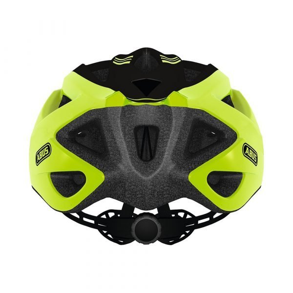 casco de ciclismo de ruta marca abus modelo S-CENSION color amarillo con negro-3