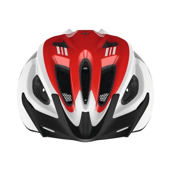 casco de ciclismo de ruta marca abus modelo S-CENSION color blanco con rojo-2