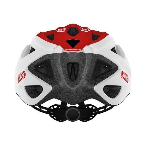 casco de ciclismo de ruta marca abus modelo S-CENSION color blanco con rojo-3
