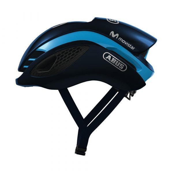 casco para ciclismo de ruta Marca Abus Modelo game changer Color movistar team-1