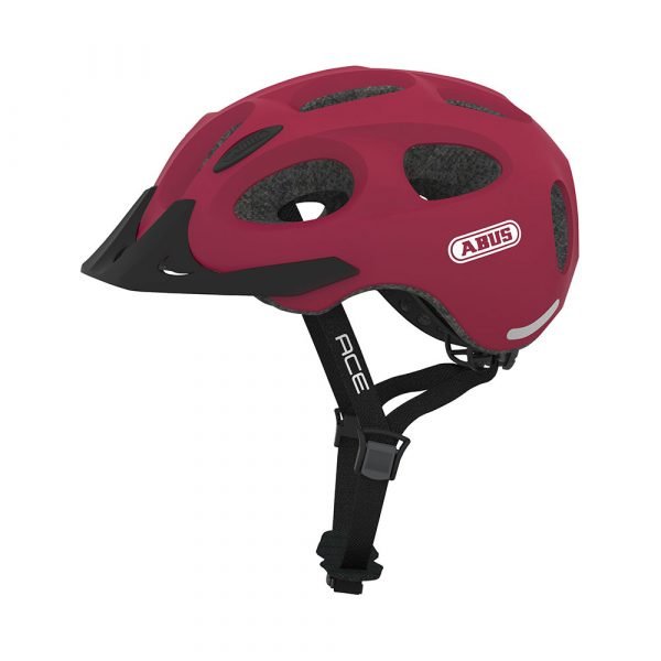 casco para ciclismo urbano marca abus modelo YOUN-I ACE color rojo 1