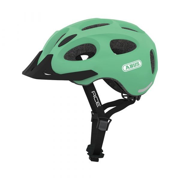 casco para ciclismo urbano marca abus modelo YOUN-I ACE color verde metalico 1