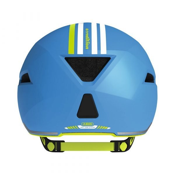 casco para ciclismo urbano marca abus modelo yadd-I-color azul celeste con neon-3