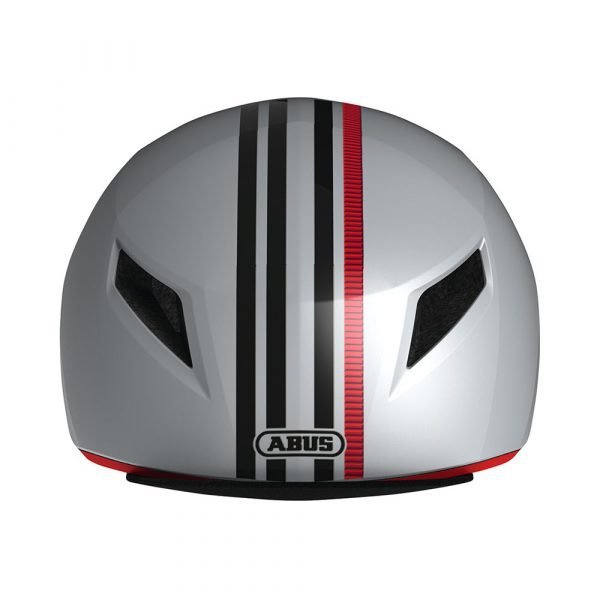 casco para ciclismo urbano marca abus modelo yadd-I-color blanco con rojo-2