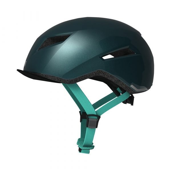 casco para ciclismo urbano marca abus modelo yadd-I-color verde con celeste-1