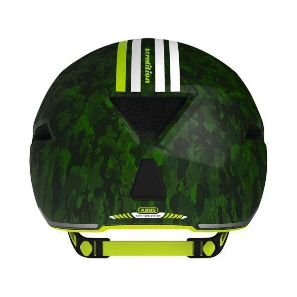 casco para ciclismo urbano marca abus modelo yadd-I-color verde con neon-3