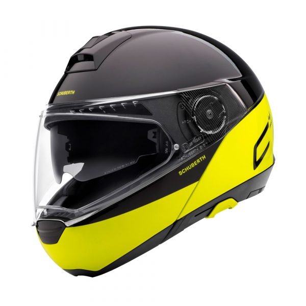 Casco para motociclismo marca Schuberth modelo c4 pro swipe color Yellow