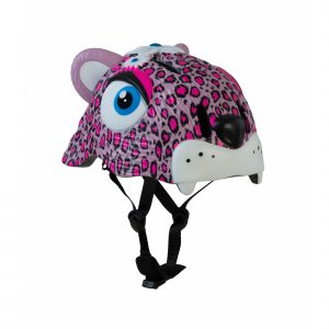 casco para ciclismo de niños marca crazy safety modelo pink leopard