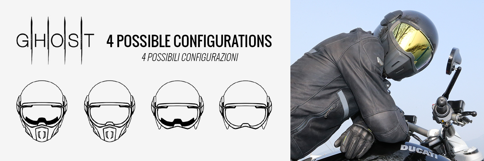 Casco Caberg Ghost Configuraciones